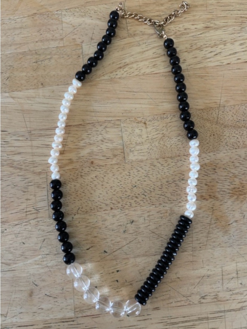 PacSun Black, White & Clear Beaded Necklace